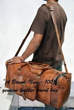 Borsone in vera pelle da viaggio uomo borsone palestra borsa 24"