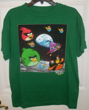 Angry Birds Space Youth X-Large T-Shirt New with Tags Green
