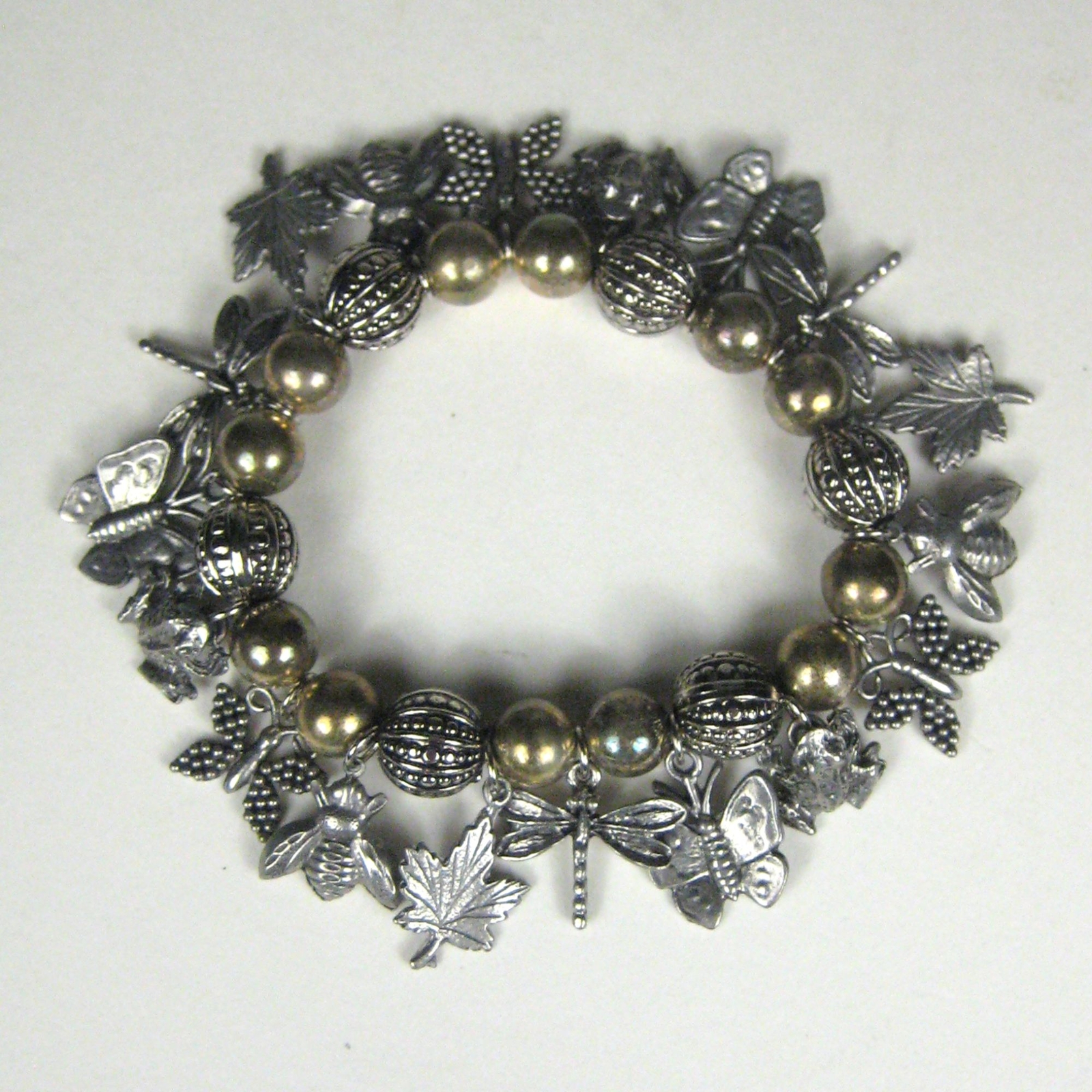 Dragonflies Stretch Statement Bracelet 10 Inch Si… - image 1