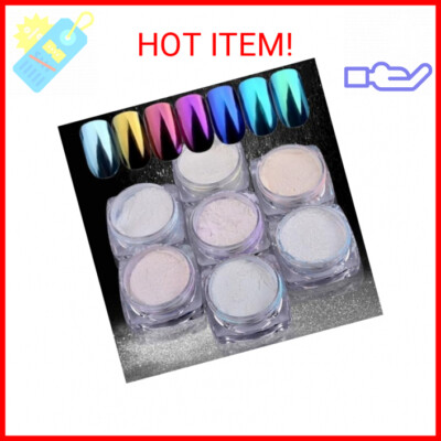 5Color Pearl Powder Nail Art Glitter Mirror Effect Chrome Pigment UV Gel Polish 