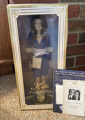 RARE Franklin Mint Vinyl Kate Middleton  Doll 16  Tall New In Box W Limited Edi