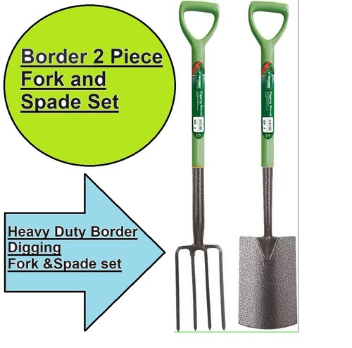 Heavy Duty Carbon Steel Garden Fork And Spade Set Edging Gardening Tool Set UK - Picture 2 of 2