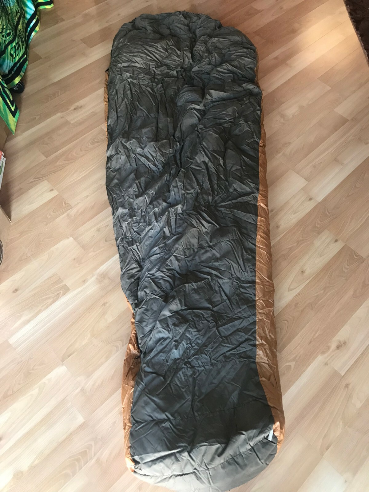 Used 1970’s Vintage Eddie Bauer Goose Down Brown & Gold Mummy Style