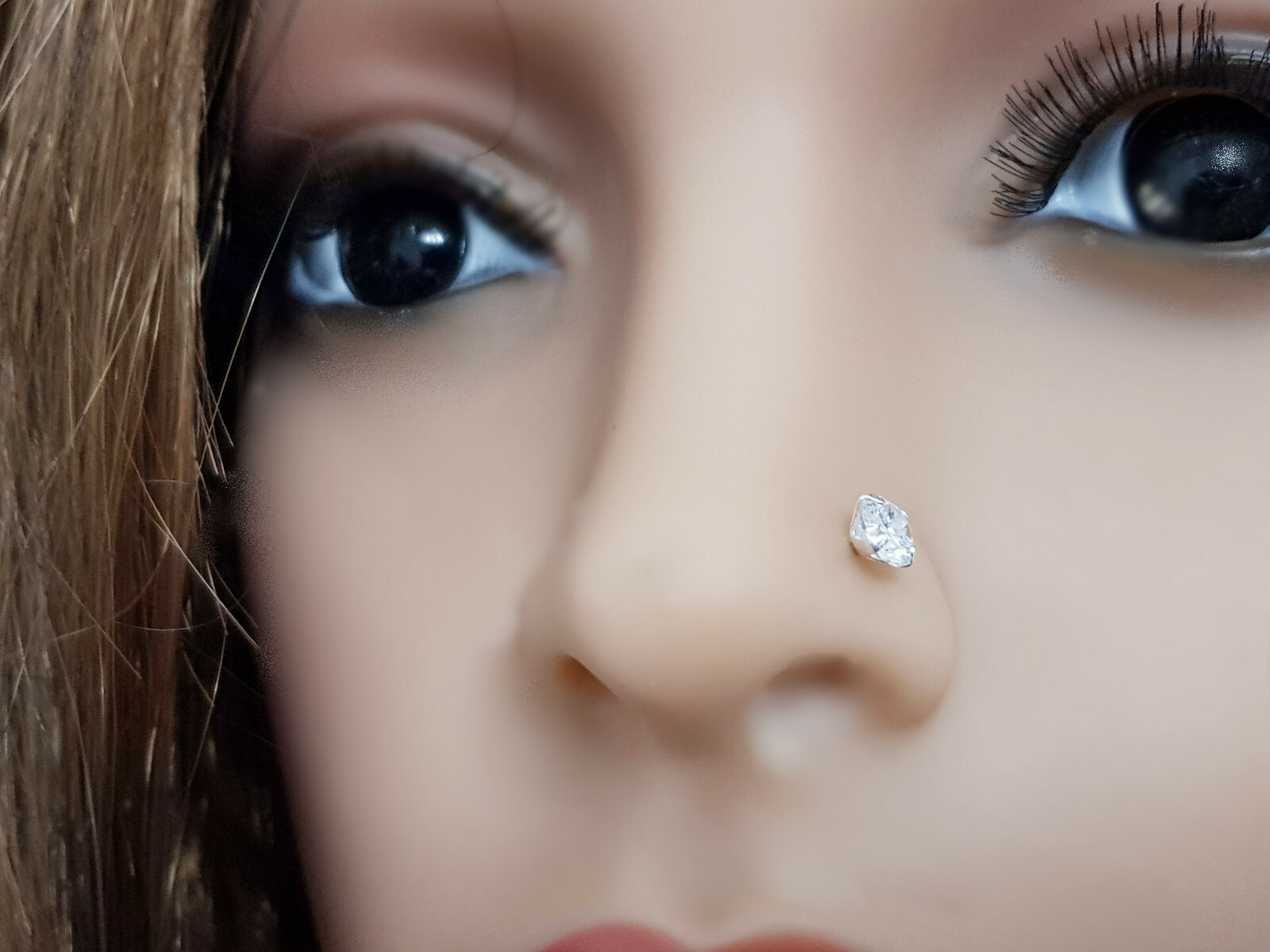 Türkis Nasenring 8mm Gold - Septum Piercing Mit Scharniersegment Titan