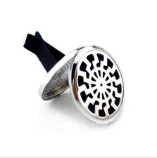 SILVER STAINLESS STEEL CAR DIFFUSER LOCKET, CAR DEODORIZER, AROMATHERAPY, OILS