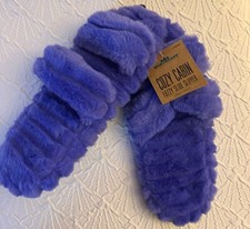 Northeast Outfitters Cozy Cabin Fuzzy Slide Slippers L/XL Very Purple