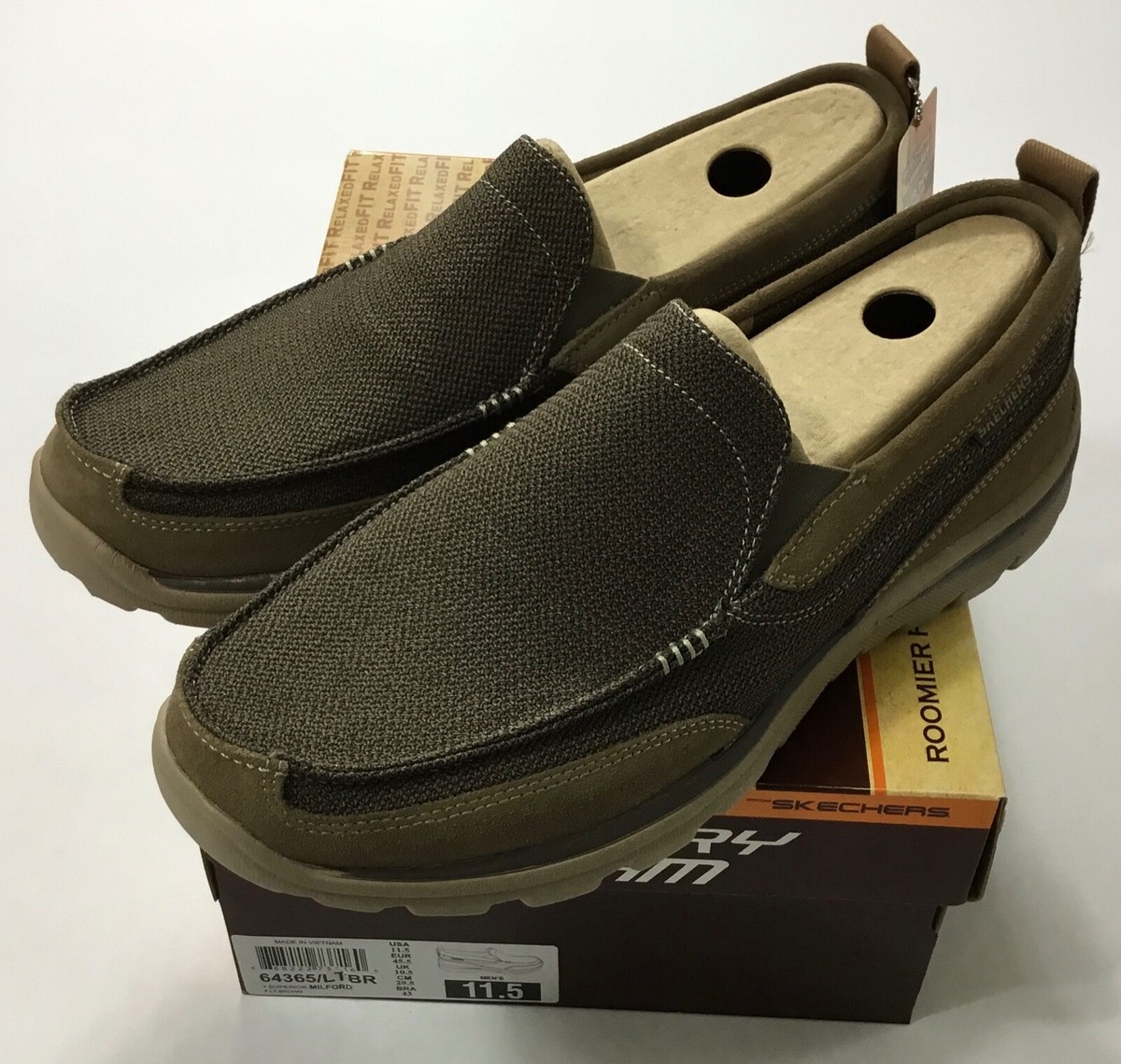 Skechers Superior Milford Slip On Mens 11.5 Light Brown Leather Textile Loafer Skechers® Superior Milford Men main image 2