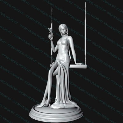 1/24 Girl Swing Effigy Uncolored Unassembled 3D printing Resin Model Toy Kit GK