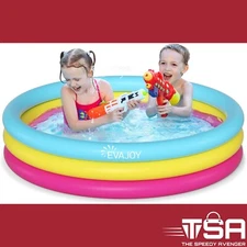 58" x 13" Inflatable Ground Kiddie Pool for Kids Children Dogs Summer Play Cool