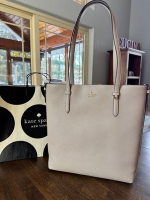 Kate Spade Juliette Leather Medium Light Sand Tote (KN188) Laptop Work School