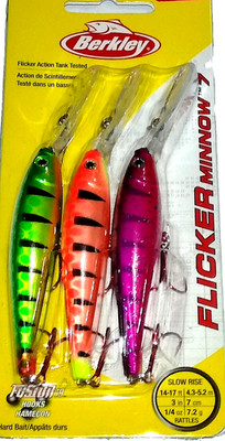 Berkley #7  Flicker Minnow Crankbaits (3-Pk-Anti-Freeze Colors)