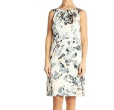 ANN TAYLOR Women’s Blue/Gray Watercolor Print Work Sheath Dress Size 12 NWT