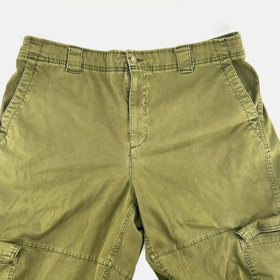 Old Navy Mens XL Olive Green Cargo Pants Elastic Waist Utility Hiking CalfLength