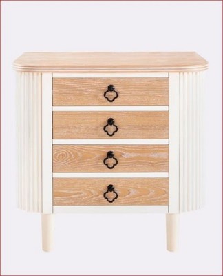 Kommode Holz weiß Natur 65x60,5x38cm Heine 4 Schubladen UVP 329   - 16.16