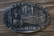 WASHEX Belt Buckle Solid Brass Made In USA Heavyweight