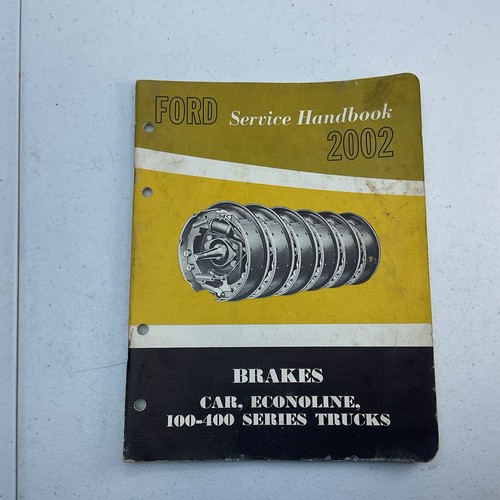 Ford Service Handbook 2002 Brakes Car Econoline 100 - 400 Series Trucks