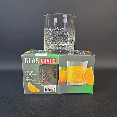2 Eckes-Granini Hohes C Gläser Glas 250ml Saftglas Sammlglas Trinkglas RAR NEU