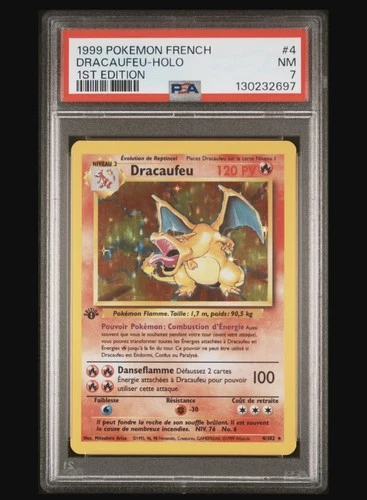 1999 Pokemon French 1st Edition Charizard Holo PSA 7 Dracaufeu