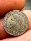 One cent Napoleon III bareheaded 1855 D anchor Lyon! 0.90g