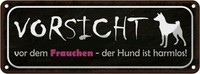 Blechschild 10X27 Cm Vorsicht Frauchen Hund Harmlos Tier Haustier Deko Geschenk