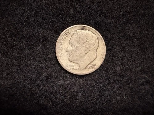 Roosevelt Dimes 1953 D Circulated Silver 10C US Coin Business Strike Uncertified