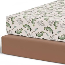 2 Pack Crib Sheets for Boys, Premium Fitted Baby Boy Crib Sheets for Standa...