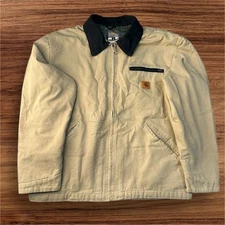 Carhartt Men's Detroit Jacket In Beige And Great Condition