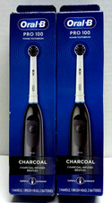 Lot of 2 Oral-B PRO 100 Electric Toothbrush Charcoal Infused Round Bristles NEW