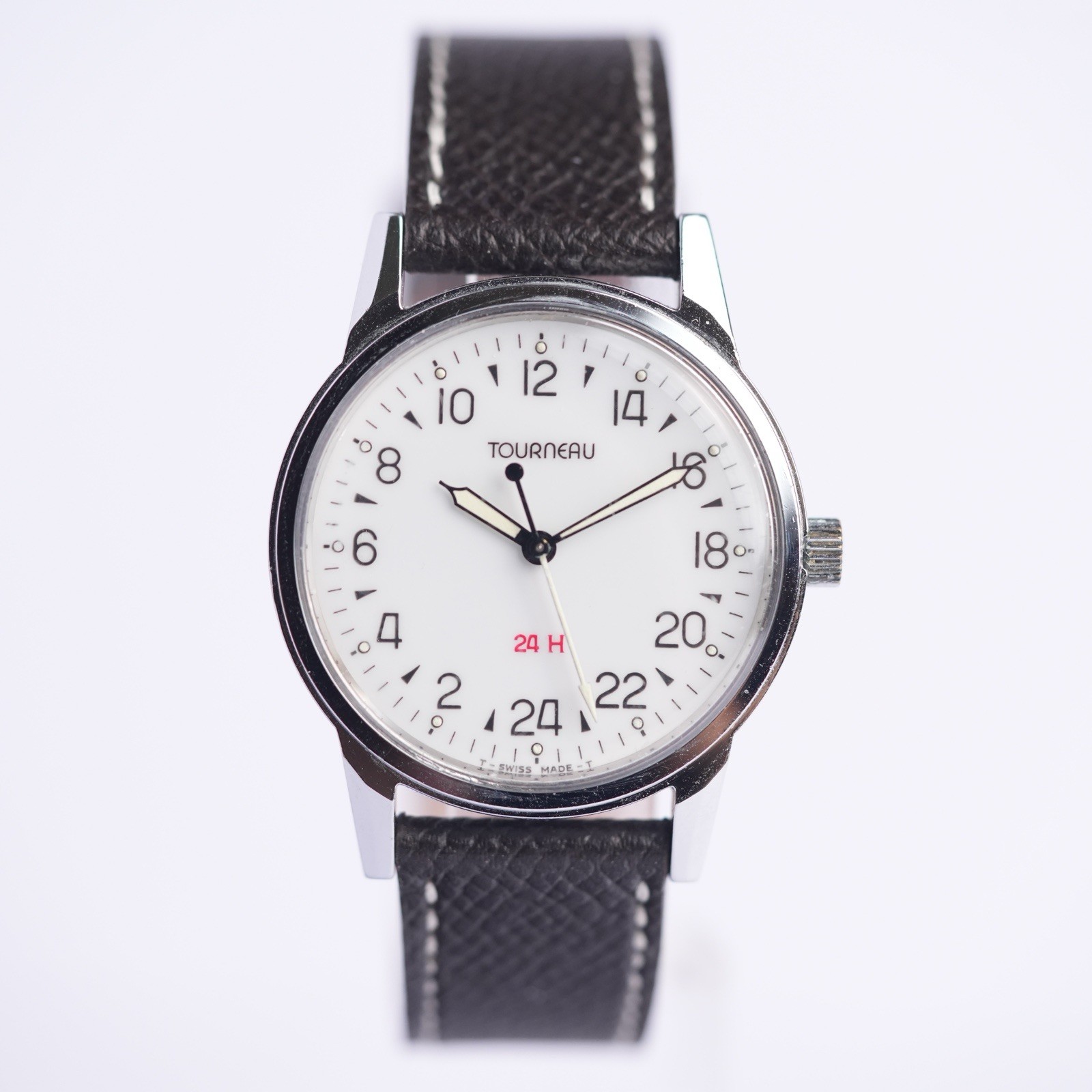 Wakmann Tourneau 1911A Enamel 24 HR Dial 33mm 17J Mechanical Watch