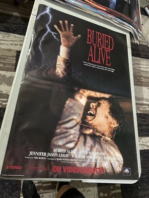 Buried Alive 1990 VHS Promo Poster Horror Jason Leigh Sutherland
