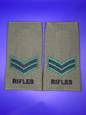 CIIIR Olive Green Rank Slides - Pair - RIFLES Corporal Cpl JNCO