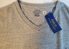 Polo Ralph Lauren Men's XL Classic Fit V Neck Tee Gray T-Shirt NWT