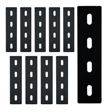 10 Pack Flat Straight Metal Braces，6" x1½ Black Flat Mending Plates