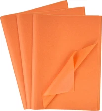 120 Sheets Orange Tissue Paper, 20x14 Inch Fall Tissue Paper for Gift Bags, Hall