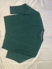 Tommy Hilfiger Green Cable Knit Sweater