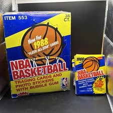 1988-89 Fleer Basketball Wax Pack Michael Jordan 3rd Year + Empty Box, Wrappers