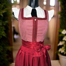 New Large Oktoberfest Red Burgundy Dirndl Dress Bavarian German Festival