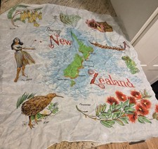 New Zealand Silky Scarf Large Birds Souvenir 30" Square Kiwi Tiki Kowhai