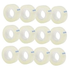 12 Rolls Transparent Tape Refills, Clear Tape, All-Purpose Transparent 12 Pcs