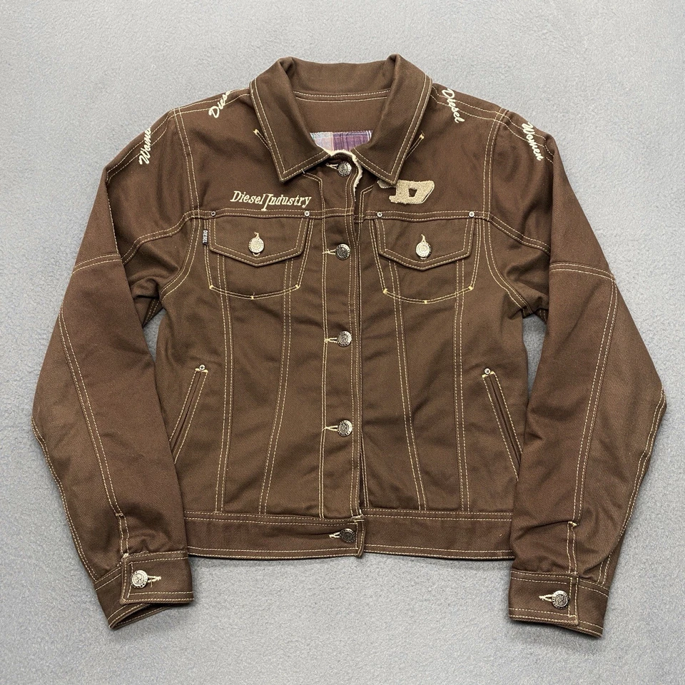 Chaqueta vaquera Diesel para mujer con logotipo bordado marrón talla M Western Y2K años 2000 Foto 2 de 4