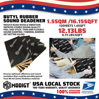 10X Modigt 2mm Car Sound Kil Deadening Mat Butyl Automotive Sound Deadener