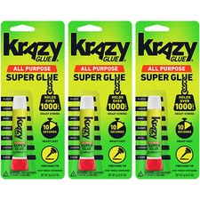 Pack of 3 New Instant Krazy Glue All Purpose Tube 0.07-Ounce