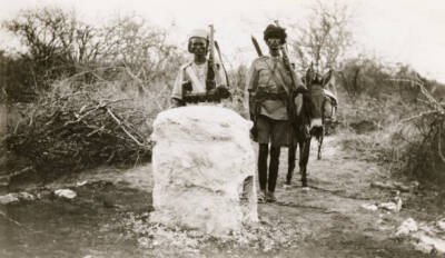 Corner boundary pillar El Ghala Kenya 1925 Old Photo