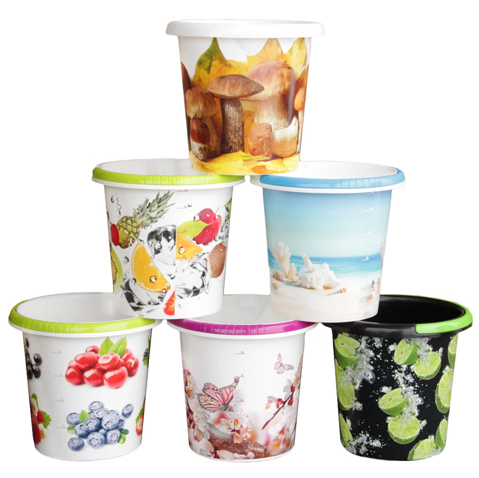  Eimer mit/ohne Deckel und Tragebügel 5/10/13/15 Liter transparent /5l Farbe - Bild 2 von 4