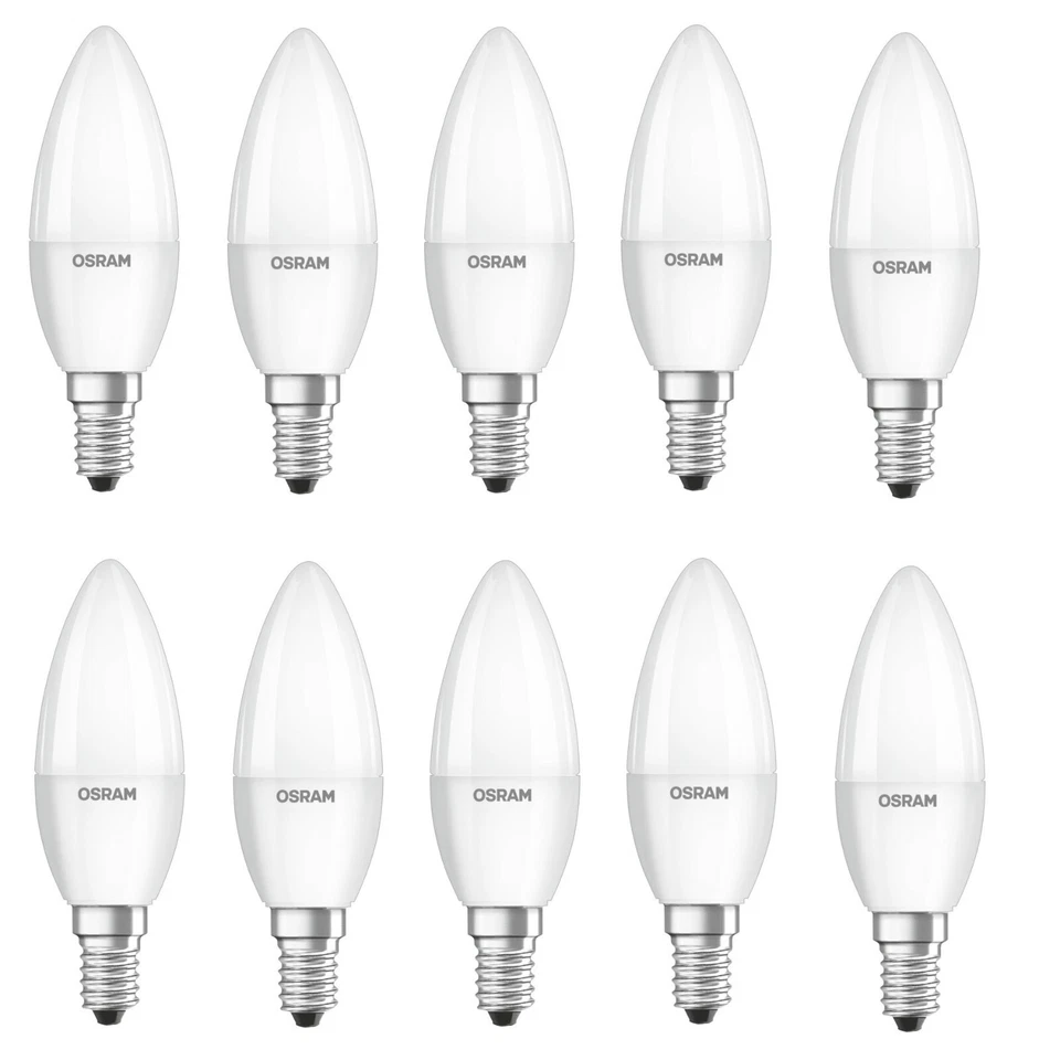 10x OSRAM LED Kerze matt E14 470 Lumen 5,5W = 40W warmweiß  EEK:F (Spektrum A-G) - Bild 3 von 4