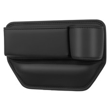 Car Interior Right Seat Gap Filler Storage Box Cup Holder Organizer Pu Leather