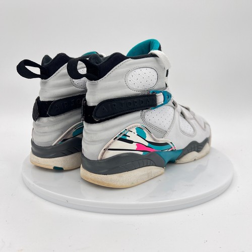 Scarpe Nike Air Jordan 8 retrò giovanili taglia 7,5 donna 9 305368-113 South Beach - Foto 4 di 13