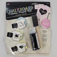 Plaid Chalkboard Fabric Paint Kit with Heart Shape Stencil Chalk it NEW 