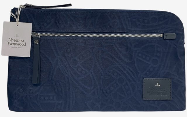 クラッチバッグ Vivienne Westwood ORB logo 52030003 S000D H407 clutch bag Viviane Westwood Clutch Bag ORB Embossed Navy blue Pouch Men