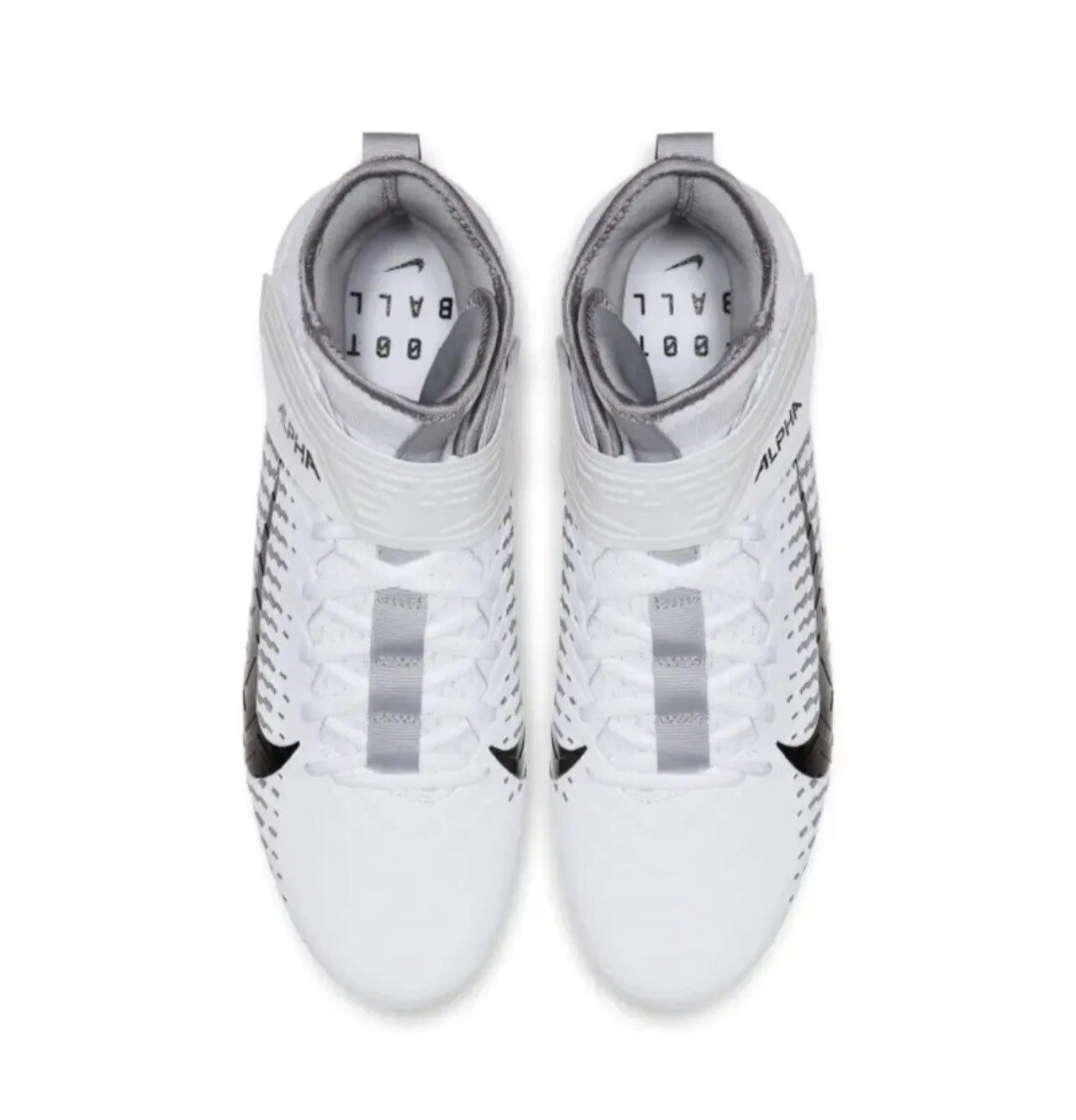 Nike Alpha Menace Pro 2 Football Cleats White Platinum BV3951-100 Size 12.5 New